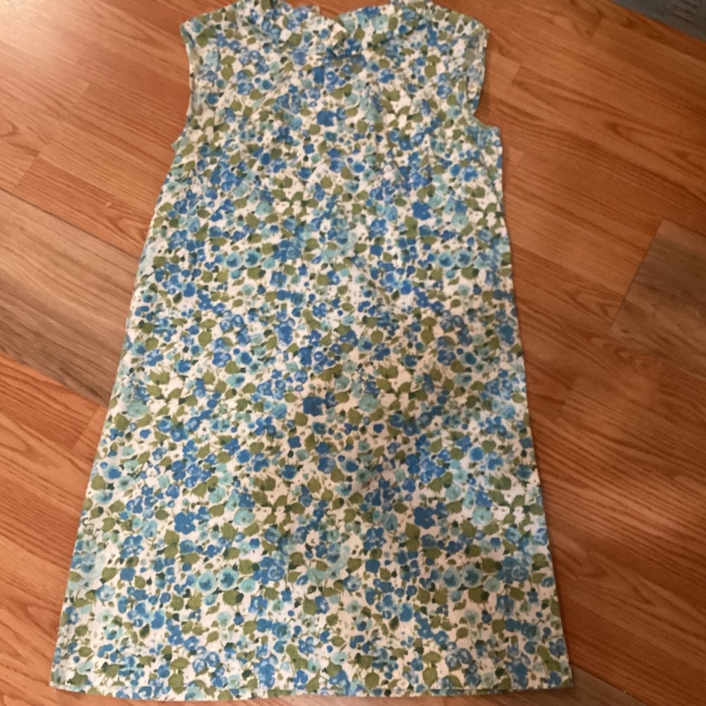 Vintage cotton floral mini dress Peter Pan collar